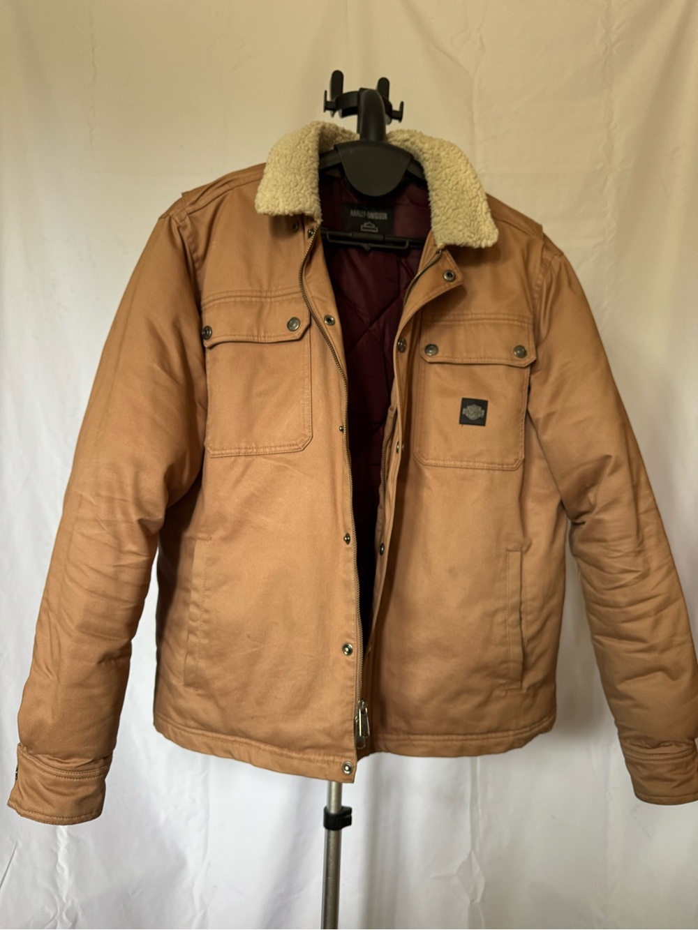 Harley-Davidson Tan Jacket with Cream Sherpa Collar